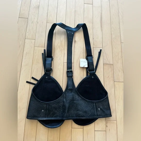 Free People Olympia Leather Vest in Washed Black - Picture 7 of 10